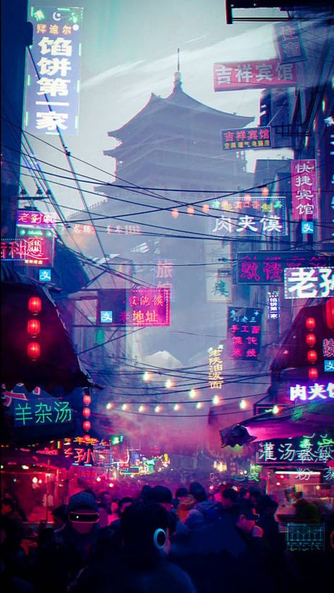 Download Neon China wallpaper by Z7V12 - 26 - Free on ZEDGE™ now. Browse millions of popular china Wallpapers and Ringtones on Zedge and personalize your phone to suit you. Browse our content now and free your phone Kota Masa Depan, Asian City, Araling Panlipunan, Wallpaper City, Fotografi Urban, Fotografi Kota, New Retro Wave, Cyberpunk Aesthetic, Cyberpunk City