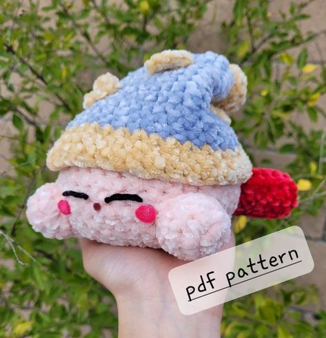 Sleeping Kirby Crochet PATTERN ONLY Crochet toys free patterns easy #crochettoysfreepatternseasy #crochet #crochettoy #crochetpattern #crochetpatterns 4.428 Crochet Amigurumi Characters, Kirby Crochet Pattern Free, Kirby Crochet Pattern, Gaming Crochet, Crochet Kirby, Toys Quotes, Invisible Decrease, Bernat Velvet, Crochet Characters