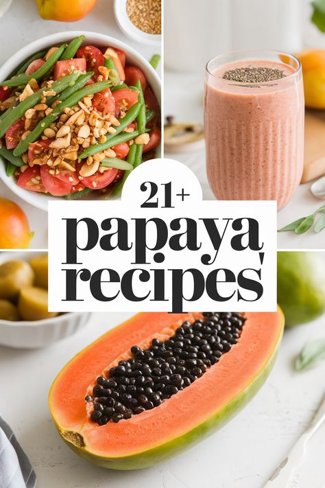 Papaya is not just a tasty fruit; it’s a star ingredient! Explore recipes that include smoothies salads desserts salsas and even savory dishes. These delicious papaya creations are easy and fun to make. You will love adding a tropical twist to your meals with these flavorful ideas! Papaya Fruit Salad, Papaya Breakfast Ideas, Recipes With Papaya, Tropical Fruit Aesthetic, Papaya Recipes Dessert, Benefits Of Eating Papaya, Papaya Recipe, Benefits Of Eating Garlic, Papaya Benefits