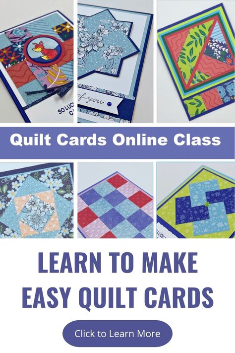 If you love using coordinating papers, experimenting with colors, or making patchwork designs, you’ll definitely love this class! It’s perfect for both beginner and experienced card makers. And it's a great way to use your scraps! Click on the link to learn more about the class. Card Craft // Card Ideas // Card Making // Card Design // Handmade Cards // Cards Handmade // Card Crafting // Fun Fold Cards // Quilt Cards Quilt Cards Handmade, Quill Art, Patchwork Cards, Paper Quilting, Quilt Cards, Advent Box, Card Design Handmade, Online Card, Scrap Cards