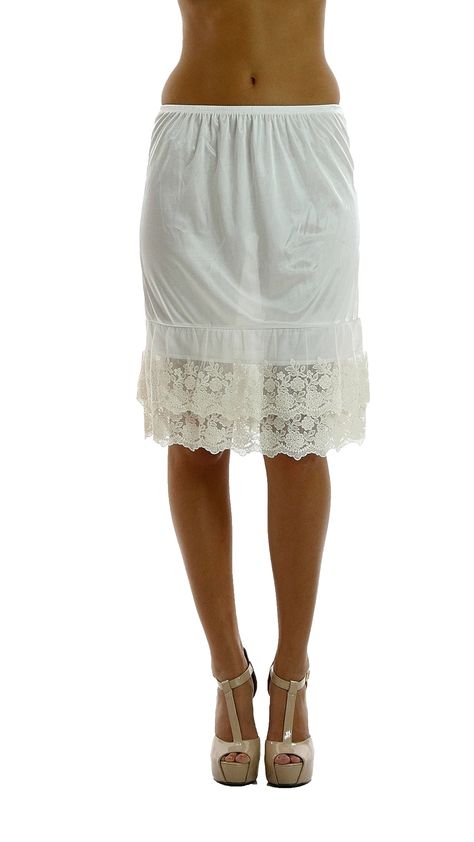 PRICES MAY VARY. 📌MADE TO STAND THE TEST OF TIME- This lace slip extender is made of 100% poly. It will last for a long time even with regular use. Lace part usually doesn’t stretch. The length is about 21" from the waist to lace hem (including lace part). 📌USE FOR ANY OCCASION- Lace half slip skirt extender lengthens shorter skirts, dresses, and tunics and adds delicately feminine lace detail for plain hem. You can simply put slip extender under any short outfits to transform into more modera Lace Skirt Extender, Slip Extender, Skirt Extender, Dress Extender, Slip Skirts, Half Slip, Other Half, Slip Skirt, Lace Slip