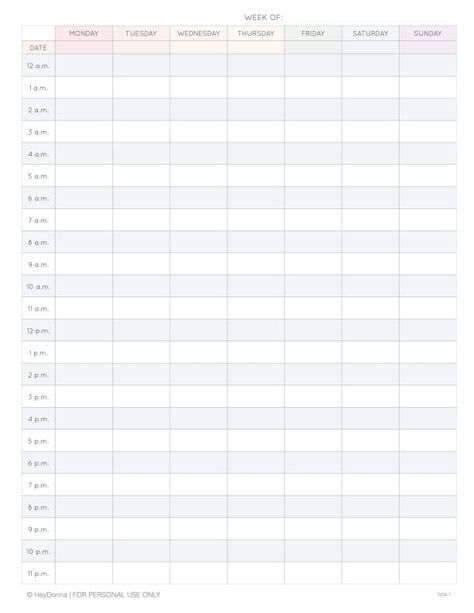 Are you looking for a printable weekly schedule with 24-hours? This free download includes templates with 1 or 1/2 hour boxes, a Monday start week or a Sunday start week and several different styles so you can find the 24-hour schedule that works best for you! Weekly Hourly Planner Printable Free, Weekly Schedule Printable Free, Printable Schedule Templates, Weekly Schedule Template Excel, Homeschool Schedule Printable, Schedule Printable Free, Start Week, Weekly Planner Printable Templates, Class Schedule Template