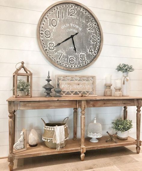 Farmhouse Clock Wall Decor Living Room, Farmhouse Clock, Farmhouse Clocks, Farmhouse Wall Clock, Living Room Clocks, Rustic Clock, Meet New Friends, Oversized Wall Clock, Kitchen Wall Clocks