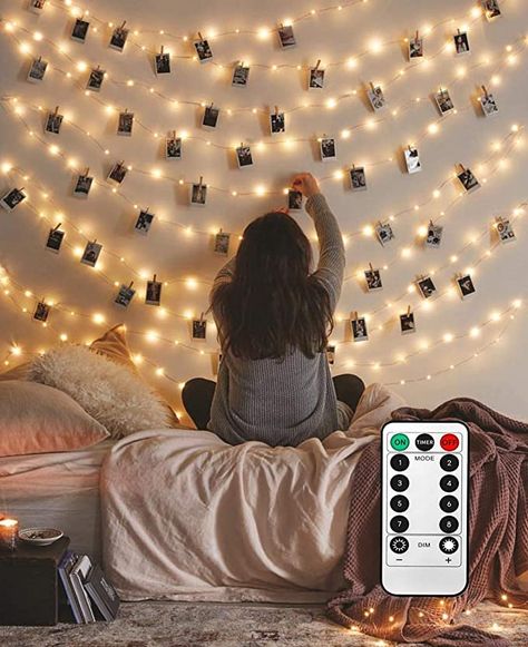 Amazon.com : 8 Modes 40 LED Photo Clip String Lights with Remote, Indoor Fairy String Lights for Hanging Photos Pictures Cards, Ideal Gift for Bedroom Decoration (USB Powered 40 LED) : Garden & Outdoor Photo Clip String Lights, Photo String, Photo Hanging, Twinkle String Lights, Power Photos, Hanging String Lights, Rustic Holiday Decor, Clip Lights, Indoor String Lights