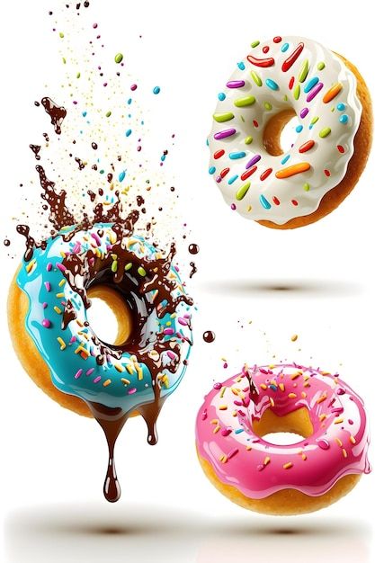 Donuts Photography, Donut Background, Donut Images, Donut Photos, Background Sweet, Food Paintings, Baking Photography, Donut Art, Painted Handbag