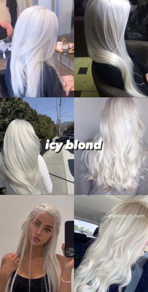 Platinum Blonde Hair With Green Eyes, Snowy Blonde Hair, White Hair Brown Roots, Hair Dye For Pale Skin, Ivory Blonde Hair, Different Types Of Blonde Hair Shades, Platinum Blonde Hair Pale Skin, Cool Toned Hair Color Ideas, Ash White Hair