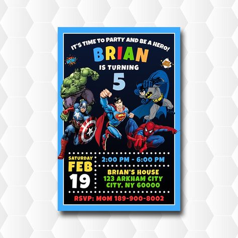 Super Hero Birthday Party Invitations, Avengers Theme Birthday Invitation, Avenger Theme Birthday Invitation, Marvel Avengers Birthday Invitation, Superhero Birthday Invite, Superhero Invitations Free Template, Avengers Theme Birthday, Superhero Party Invite Template, Swim Party Invitations