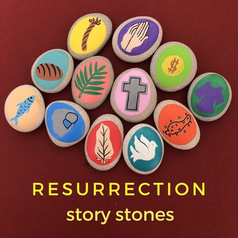 Easter Story Stones, Easter Jesus Crafts, Resurrection Eggs, Easter Craft Projects, Easter Crafts For Toddlers, Easter Crafts For Adults, Easter Week, Resurrection Day, Story Stones