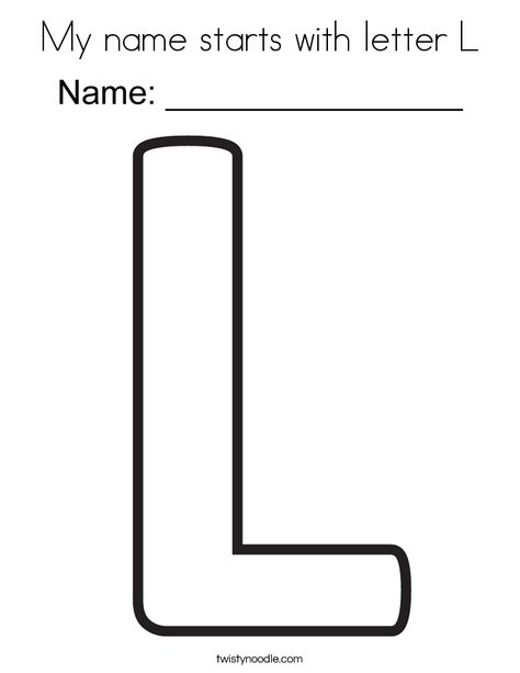 My name starts with letter L Coloring Page - Twisty Noodle Letter L Themes For Preschool, My Name Starts With The Letter, Letter L Template Free Printable, My Name Begins With The Letter Free, L Crafts For Toddlers, My Name Starts With The Letter Free, 3k Activities, 4k Activities, Letter L Coloring Pages