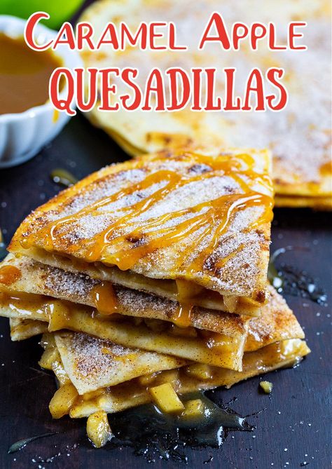 Sweet Quesadilla Recipes, Desert Quesadilla Recipes Easy, S’mores Quesadilla, Apple Pie Quesadillas, Desert Quesadilla, Fun Quesadilla Recipes, Apple Pie Quesadilla Recipes, Gourmet Quesadilla, Cinnamon Quesadilla