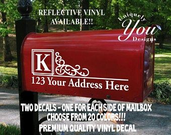 Mailbox Decal Custom Mailbox Decal Address Decal House | Etsy Mailbox Decal, Mailbox Decals, Post Boxes, Transfer Tape, Mailbox, Custom Engraving, Color Choices, Custom Sizing, Vinyl Decals