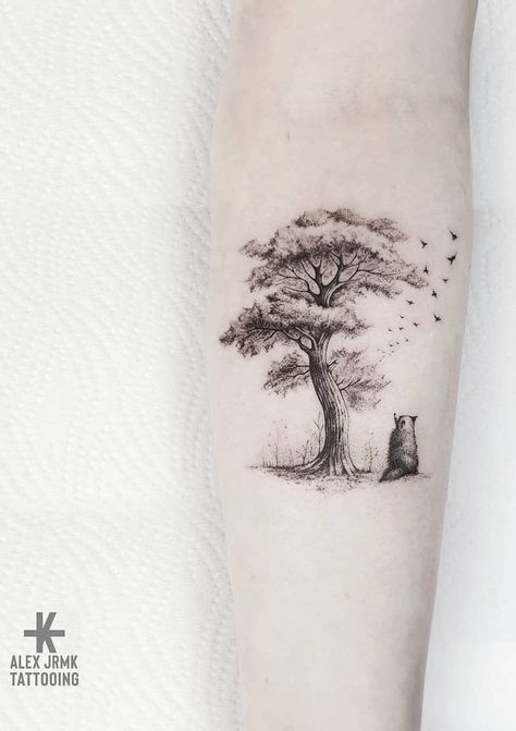 Tattoo Women Flower, Oak Tree Tattoo Sleeve, Natural Tattoos, Bonsai Tattoo, Geometric Tattoo Tree, Natur Tattoo Arm, Tree Sleeve Tattoo, Tree Tattoo Men, Black Line Tattoo