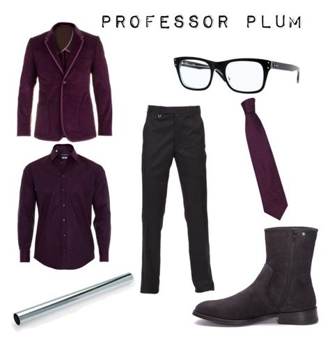 Professor Plum Clue Costume, Clue Play Costumes, Clue Halloween Costume, Clue Costume Ideas, Clue Play, Cluedo Party, Speakeasy Ideas, Plum Outfit, Race Dress