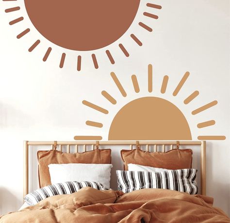 Half Sun Wall Decal Large Wall Decal Sunshine Wall Stickers Vinyl Wall Art Decals Removable Sun Decals for Walls Sunrise Sticker Peel and Stick Wall Decals for Nursery Kids Room Bedroom Playroom Decor Peel And Stick Headboard, Sunrise Sticker, Wall Decals For Nursery, Headboard Wall Decal, Baby Boy Room Themes, Decals For Walls, Half Sun, Red Sheets, Baby Room Wall Art