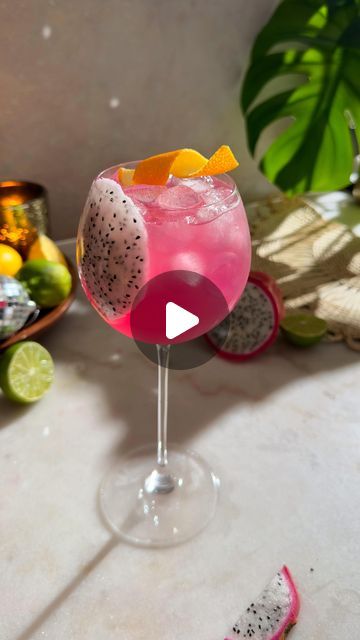 Beautiful Booze Cocktails on Instagram: "Winter Citrus Series: Recipe 4🍹Dragon Fruit Limoncello Spritz featuring the Meyer Lemon which is said to be a hybrid between a regular lemon & mandarin orange 🍋🐉💕🍊See recipe below:  Dragon Fruit Limoncello Spritz 🐉🍋🍊💞🥂 Ingredients  1 ounce Limoncello  1/2 ounce Dragon Fruit Syrup *see notes below  3/4 ounce Meyer Lemon Juice  Top with Sparkling Rosé Wine  Method  Add all ingredients to a shaker except sparkling wine  Strain over ice & top with sparkling wine  Garnish with Meyer Lemon Twist & Dragon Fruit   **Dragon Fruit Syrup:  I used a @pitayafoods Dragon Fruit smoothie pack to make the syrup adding 1 cup water & 1 cup sugar with the smoothie pack to a saucepan and simmering until sugar dissolved. I let this mixture cool & then strained. Dragon Fruit Syrup, Fruit Wine Recipes, Lemon Smoothie Recipes, Dragon Fruit Dragon, Dragon Fruit Juice, Fruit Dragon, Limoncello Spritz, Lemon Smoothie, Fruit Syrup