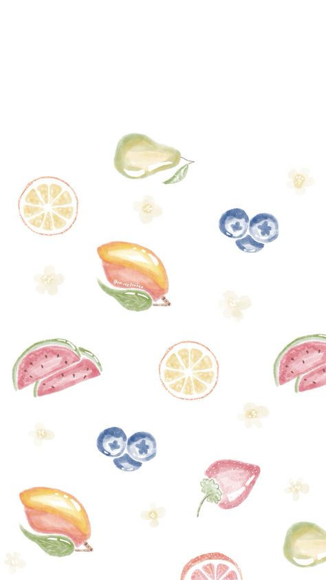 Watercolour fruit pattern, watercolour phone wallpaper, new lockscreen, colourful wallpaper, watermelon, mango, blueberry, strawberry illustration Summer Illustration Wallpaper, Fruit Phone Wallpaper, Cute Fruit Wallpapers, Mango Wallpaper, Blueberry Wallpaper, Watercolour Fruit, Wallpaper Fruit, Watercolour Wallpaper, Summer Prints Wallpaper