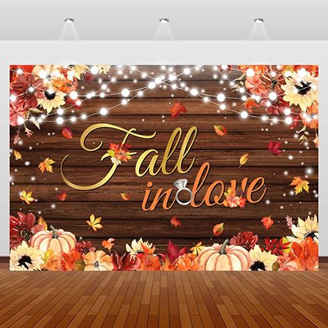 Fall In Love Theme, Rustic Wood Backdrop, Theme Photography, Background Wedding, Backdrop Photo, Love Theme, Wood Backdrop, Pumpkin Flower, Bridal Shower Rustic