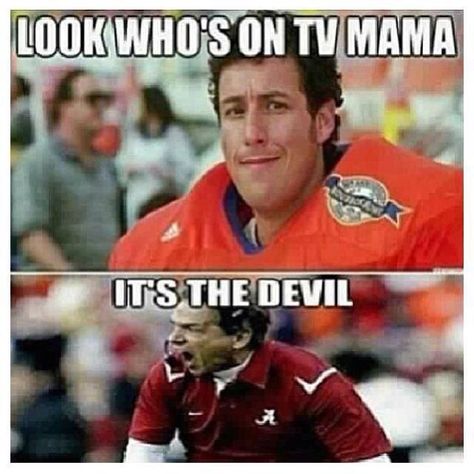 Little Nicky satan College Football Humor, Football Humor Nfl, College Football Memes, Alabama Football Funny, Alabama Memes, Bobby Boucher, Nfl Jokes, Fantasy Football Humor, Nfl Funny