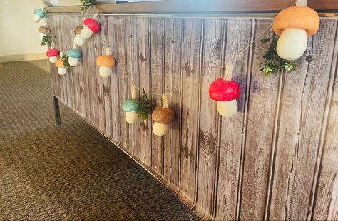 Dollar tree mushroom decor Fairycore Classroom, Mushroom Classroom Door Decoration, Mushroom Classroom, Mushroom Classroom Decor, Mushroom Desk Decor, Diy Mushroom Birthday Decorations, Mushroom Classroom Decoration, Mushroom Nursery Decor Diy, Forest Classroom