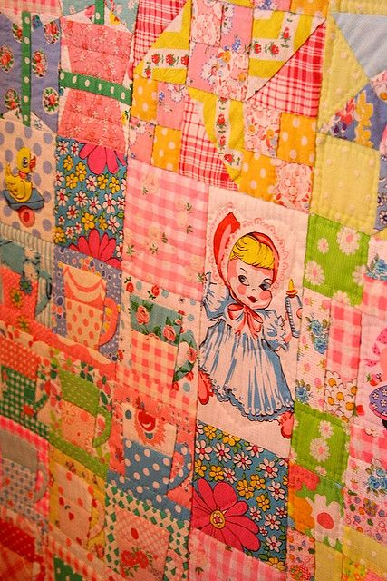 Yummy unusual  japanese retro quilt Retro Quilt Patterns, Kawaii Quilt, Doll Quilts Vintage, Quilting Blanket, Quilts Using 1930's Fabric, Quilted Doll Blanket, Patchwork Doll, Antique Doll Quilts, Fabric Study