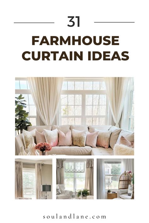 Elevate your living room's ambiance with these exquisite farmhouse curtains! Effortlessly enhance your windows with a touch of vintage charm and create a welcoming haven for family and guests. Complementing rustic elements, these curtains artfully blend style and function, allowing natural light to peek through while offering privacy. Unleash the captivating allure of farmhouse living with these timeless window accents.