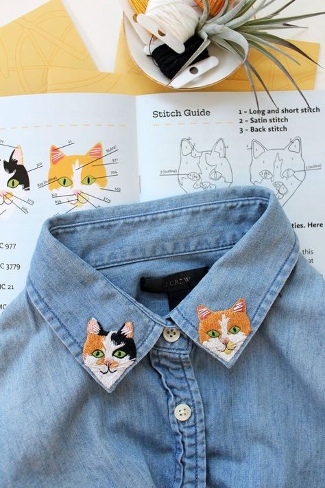 Diy Hand Embroidery, Bracelet Book, Cat Patterns, Portrait Embroidery, Clothes Embroidery Diy, Crewel Embroidery Kits, Hand Embroidery Kits, Diy Embroidery Kit, Dmc Embroidery