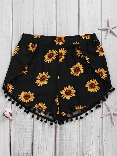 Sunflower Shorts, Sunflower Print, Sammy Dress, Trench Coats Women, Beach Shorts, Streetwear Women, Ladies Dress Design, Chic Woman, Teen Fashion