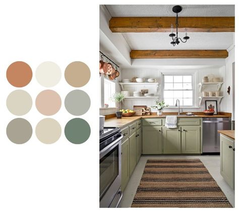 Kitchen Color Pallet, Earthy House, Kitchen Ceiling Designs, Modern Kitchen Ceiling, Amber Lewis Kitchen, Kitchen Color Combos, Small Kitchen Colors, Popular Kitchen Colors, Home Ideas Kitchen