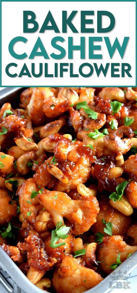 Cashew Cauliflower, Resep Vegan, Chinese Buffet, Cauliflower Dishes, Cashew Chicken, Tasty Vegetarian Recipes, Veggie Side Dishes, Cauliflower Recipes, Vegan Dinner Recipes