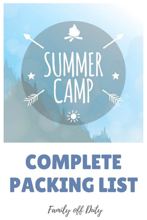 Summer camp complete packing list #summercamp #packinglist #summercamppacking Summer Camp Packing List, Summer Camp Packing, Family Travel Quotes, Camping Packing List, Camping Guide, Camping Checklist, Family Travel Destinations, Camping Experience, Packing List