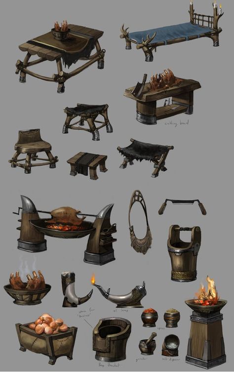 Props Concept, Set Dressing, Guild Wars 2, Props Art, Fantasy Props, By Any Means Necessary, Guild Wars, Game Props, Game Concept Art