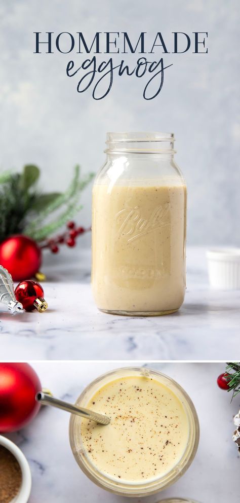 10-Minute Homemade Eggnog Easy Egg Nog Recipe Homemade, How To Make Eggnog Homemade, Home Made Egg Nog, Egg Nogg Recipe, Egg Nog Recipe Homemade, Homemade Egg Nog Recipe, Christmas Sourdough, Homemade Egg Nog, Best Eggnog Recipe