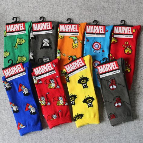 Superman And Spiderman, Avengers Cartoon, Spiderman Cartoon, Batman Spiderman, Iconic Socks, Cartoon Cosplay, Korean Socks, Iron Man Captain America, Baby Groot