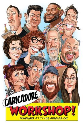 My LA Workshop starts today through Sunday, class illustration above. I currently have one spot available in my upcoming Phoenix, Orlando  and Las Vegas workshops, and two spots in Atlanta. Grab th… Client List, Caricature Sketch, Cartoon Drawing Tutorial, Funny Caricatures, Caricature Artist, Celebrity Caricatures, Caricature Drawing, Cartoon People, Best Image