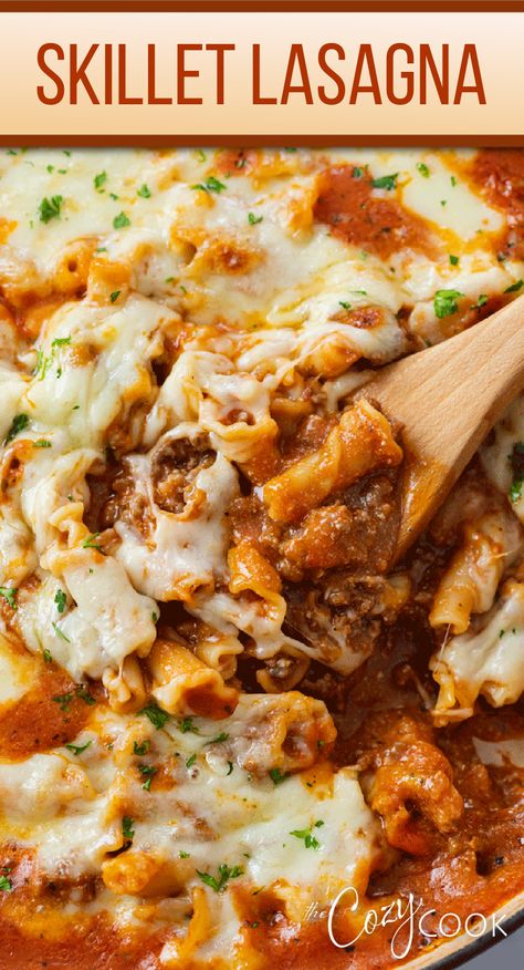 skillet lasagna topped with cheese Dinner Ideas On Stove Top, Electric Skillet Lasagna, Dinner On The Stove Top, Italian Skillet Dinner, Skillet Gnocchi Lasagna, Lasagna In A Skillet, Meals To Cook On Stove Top, Stove Top Lasagna One Pot, Stove Top Ground Beef Recipes Easy