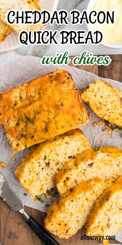 Bacon Bread, Chives Recipe, Quick Bread Recipes Easy, Knead Bread Recipe, Herb Cheese, Cheesy Bread, Weekend Breakfast, Quick Bread Recipes, Bread Recipes Sweet