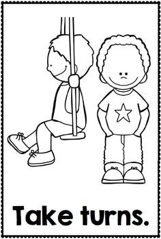 Bad Manners Clip Art Black and White Manners Preschool, Preschool Friendship, Preschool Rules, Worksheets For Preschoolers, Relationship Expectations, Classroom Expectations, Clever Classroom, School Coloring Pages, School Rules