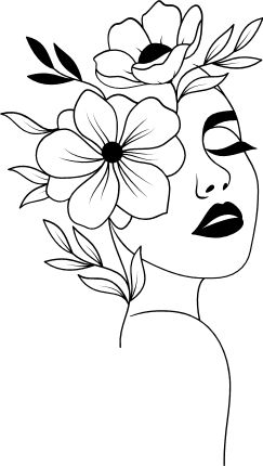 Simple Images To Draw, Creative Vector Art, Cool Line Art Drawings, Drawing Traceable, Outline Drawings Simple, Hair Designs Drawing, Flowers Stickers Printable, Cricut Images Free Svg, Project Work Design