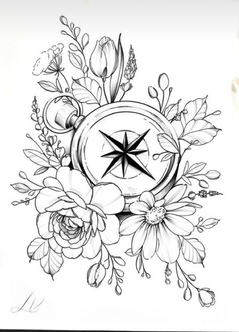 Mandala Compass, Feminine Compass Tattoo, Side Thigh Tattoos, Full Hand Tattoo, Adventure Tattoo, Hip Thigh Tattoos, Dragonfly Tattoo Design, Compass Tattoo Design, Map Tattoos