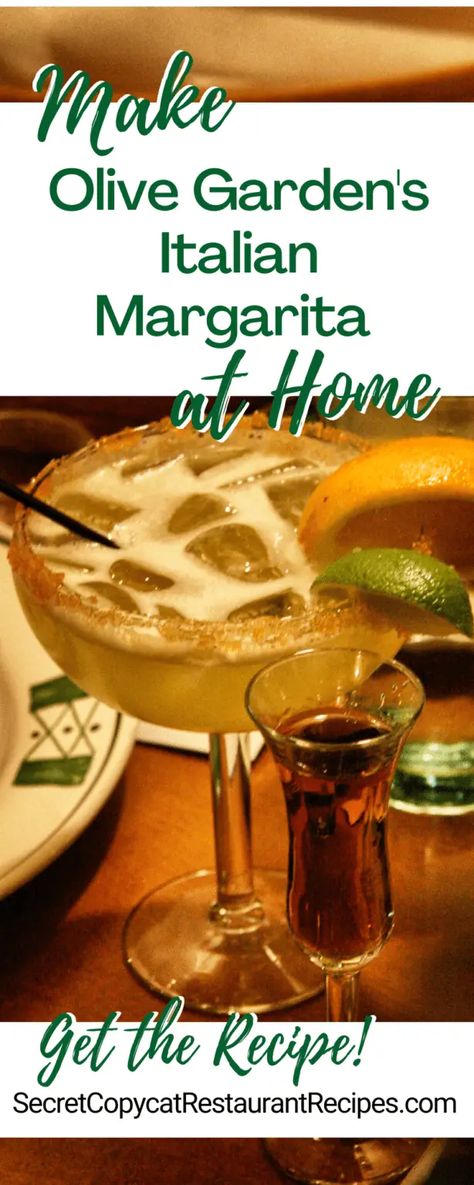 Olive Garden Italian Margarita Cocktail Recipe - Secret Copycat Restaurant Recipes Italian Margarita Olive Garden, Olive Garden Italian Margarita Recipe, Italian Margarita Recipe, Italian Margarita, Cocktail Recipes At Home, Garden Italian, Olive Garden Recipes, Liquid Diet, Margarita Cocktail