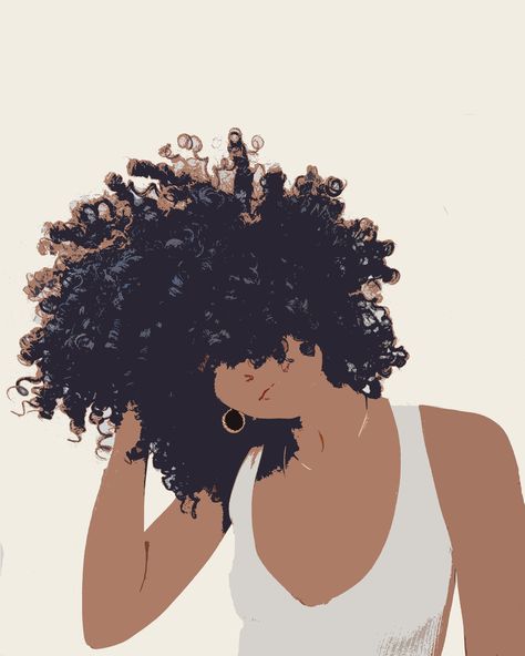 Curly Hair Cartoon, Hair Cartoon, Curly Girl, Girl Cartoon, Curly Hair, Wallpapers, Hair, Black, Art