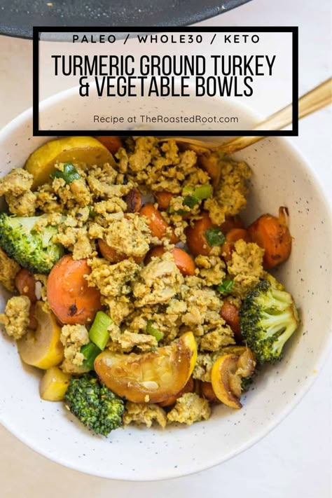 Turkey Bowls, Aip Meals, Vegetable Bowls, Turkey Bowl, Healthy Nutrition Plan, Whole30 Dinners, Low Histamine, Aip Diet, Empanada Recipe