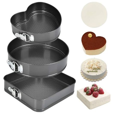 PRICES MAY VARY. NON STICK COATING: Cake pan is designed with a non stick coating so that cakes can be easily removed without damage, food grade safety, no harsh chemicals or harmful substances. STAINLESS STEEL SPRINGFORM BUCKLE: cake bakeware easy to upgrade stainless steel springform buckle, sturdy and durable, not falling off and not cracking, providing a easy release. APPLICABLE OBJECTS: Springform pan is suitable for making cheesecake, yogurt cake, mousse, coffee cake, lasagna, quiche, pael Cheesecake Yogurt, Pie Pecan, Stainless Steel Bakeware, Cookies Fruit, Cake Mousse, Carbon Steel Pan, Cheesecake Pan, Springform Pan Cake, Cake Pan Set