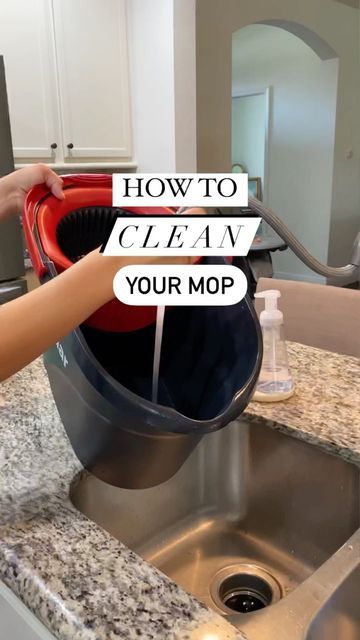 Hailey - The Cleaning Channel on Instagram: "How to clean & brighten your mop head 1. Fill your mop bucket with warm water + a heavy pour of bleach 2. Let the mop head soak for 5-10 min 3. Rinse the mop head with water 4. Ring it out or spin until it’s damp 5. Let it dry in the sun PRO TIP- Have a designated mop head for the bathrooms and one for the kitchen 👍🏼 • • • #cleaninghacks #cleaningtips #cleankitchen #cleaning #cleanhome #spinmop #cleaningmotivation" Shoe Hacks, Mop Bucket, Spin Mop, Clean Lifestyle, Cleaning Mops, Cleaning Motivation, Mop Heads, Household Cleaning Tips, Cleaning Walls