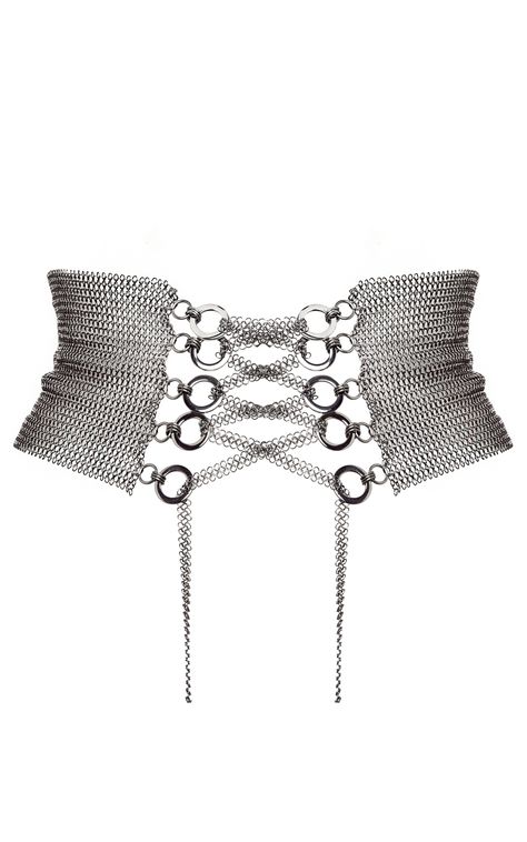 Fannie Schiavoni, Silver Belt, Corset Belt, Silver Belts, Metal Straps, Fashion Belts, Waist Cincher, Metal Mesh, Wide Belt