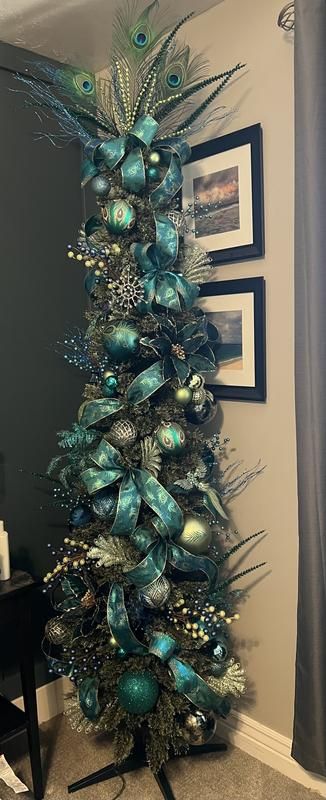 6ct. 5" Peacock Shatterproof Ball Ornaments by Ashland® | Michaels Peacock Color Christmas Tree, Teal Christmas Tree Ideas, Peacock Christmas Decorations Diy, Peacock Christmas Tree Ideas, Peacock Theme Christmas Tree, Peacock Xmas Tree, Peacock Inspired Christmas Tree, Christmas Tree Peacock Theme, Peacock Tree Topper