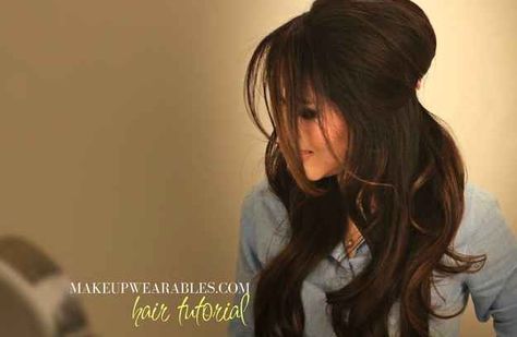 Brigitte Bardot's Half-Up Bouffant via Contempt | 27 Gorgeously Dreamy Vintage-Inspired Hair Tutorials Long Dark Brown Hair, Blonde Pony, Brigitte Bardot Hair, Bardot Hair, Vintage Hairstyles Tutorial, Half Updo Hairstyles, Bouffant Hair, Medium Long Hair, Half Updo