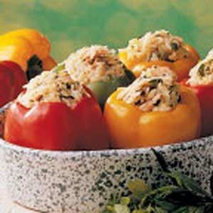 Salmon Stuffed Peppers Recipe: How to Make It Gorton Recipe, Nevada Recipes, Salmon Stuffed, Grilled Tilapia, Broiled Salmon, Pan Frying, Stuffed Pepper, Leftover Rice, Cooking For Two