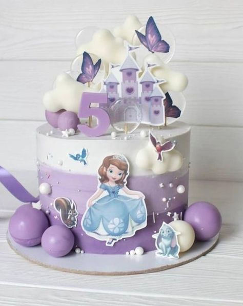 Fifth Birthday Cake, Sofia Birthday Cake, Sofia The First Birthday Cake, Princess Sofia Cake, Sofia The First Cake, Sofia Cake, Disney Princess Birthday Cakes, Fairy Birthday Cake, Cake Designs For Kids