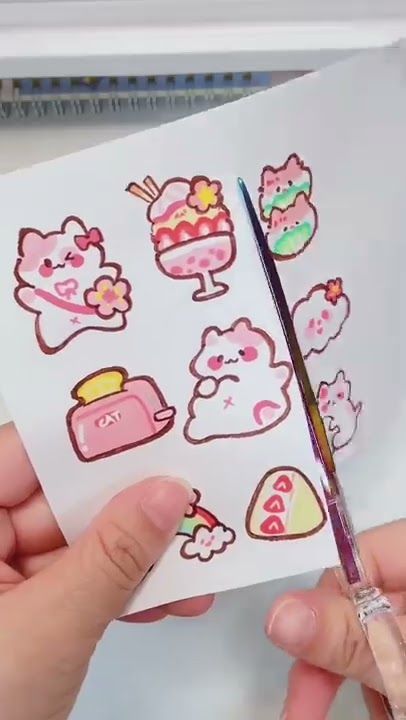 DIY sticker pink cat 🌸🐱🌷 #diycrafts #sticker #asmr Sticker #sticker Stickers #stickers freesticker #freesticker freestickers #freestickers free download sticker #freedownloadsticker 15.189 Kawaii Doodles Cute Sticker, Sticker Paper Ideas, Cute Mini Stickers, Cute Kawaii Stickers, Stickers Video, Kawaii Diy Crafts, Paper Halloween, Homemade Stickers, Asmr Youtube